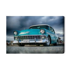 Peinture sur toile Voiture Turquoise Et Nuages – Image 2