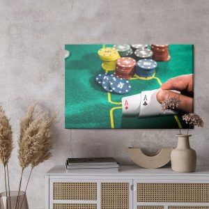 Peinture sur toile Un Gros Plan D'un Jeu De Poker – Image 3