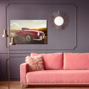Peinture sur toile Voiture Rouge En Mouvement – Image 4