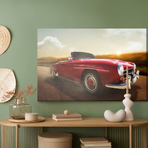Peinture sur toile Voiture Rouge En Mouvement – Image 5