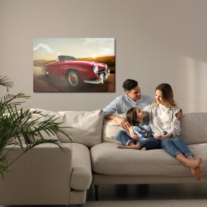 Peinture sur toile Voiture Rouge En Mouvement – Image 7