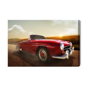 Peinture sur toile Voiture Rouge En Mouvement – Image 2