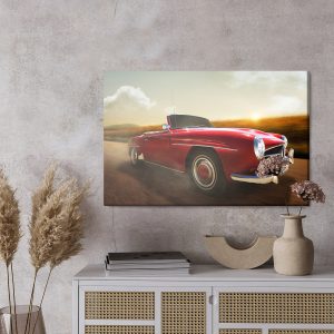 Peinture sur toile Voiture Rouge En Mouvement – Image 3