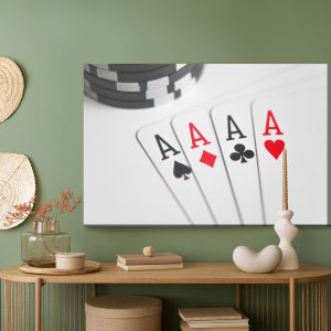 Peinture sur toile Quatre As Pour Jouer Au Poker – Image 5