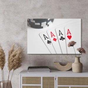 Peinture sur toile Quatre As Pour Jouer Au Poker – Image 3