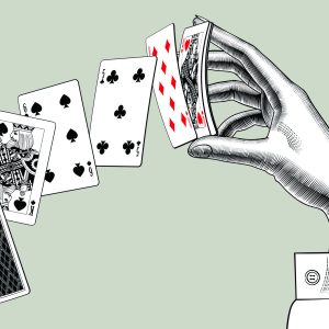 Peinture sur toile Main De Femme Avec Un Jeu De Cartes – Image 1