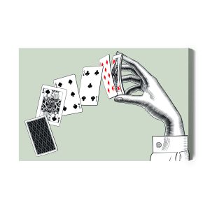 Peinture sur toile Main De Femme Avec Un Jeu De Cartes – Image 2