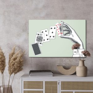 Peinture sur toile Main De Femme Avec Un Jeu De Cartes – Image 3