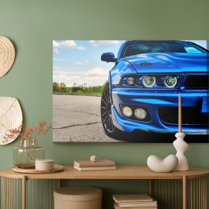 Peinture sur toile Voiture Bleue Sportive Et Nature – Image 5