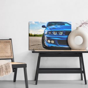 Peinture sur toile Voiture Bleue Sportive Et Nature – Image 6
