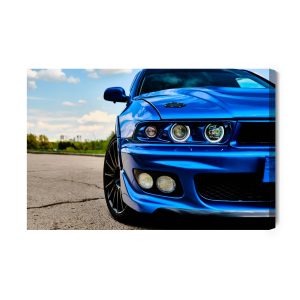 Peinture sur toile Voiture Bleue Sportive Et Nature – Image 2