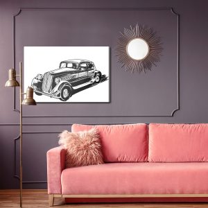 Peinture sur toile Voiture Esquissée – Image 4