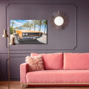 Peinture sur toile Voiture Américaine Orange – Image 4