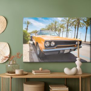Peinture sur toile Voiture Américaine Orange – Image 5