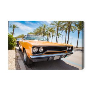 Peinture sur toile Voiture Américaine Orange – Image 2