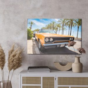 Peinture sur toile Voiture Américaine Orange – Image 3