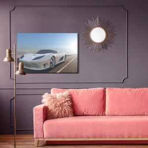 Peinture sur toile Voiture De Sport Blanche – Image 4