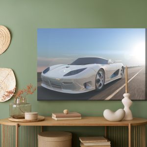 Peinture sur toile Voiture De Sport Blanche – Image 5