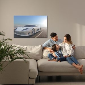Peinture sur toile Voiture De Sport Blanche – Image 7