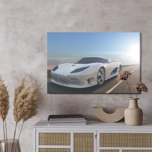 Peinture sur toile Voiture De Sport Blanche – Image 3