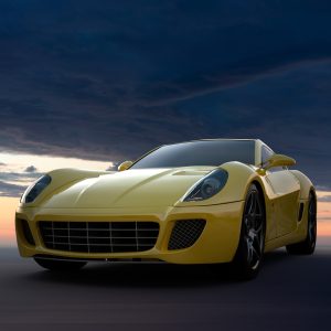 Peinture sur toile Voiture De Sport Et Nuages – Image 1