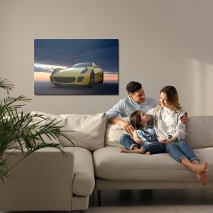 Peinture sur toile Voiture De Sport Et Nuages – Image 7