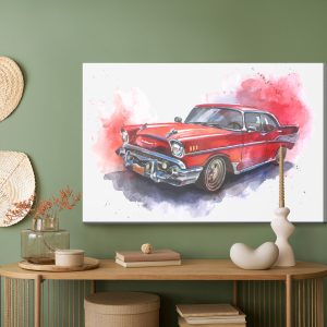 Peinture sur toile Vieille Voiture Aux Aquarelles – Image 5