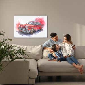 Peinture sur toile Vieille Voiture Aux Aquarelles – Image 7