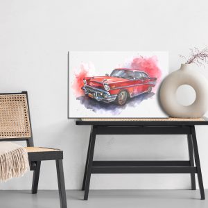 Peinture sur toile Vieille Voiture Aux Aquarelles – Image 6