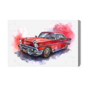 Peinture sur toile Vieille Voiture Aux Aquarelles – Image 2