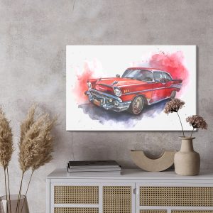 Peinture sur toile Vieille Voiture Aux Aquarelles – Image 3
