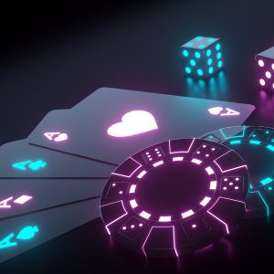 Peinture sur toile Jeu De Poker Néon – Image 1