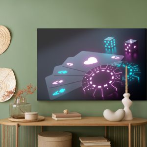 Peinture sur toile Jeu De Poker Néon – Image 5