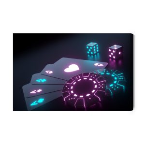 Peinture sur toile Jeu De Poker Néon – Image 2