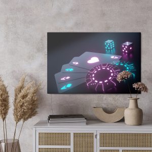 Peinture sur toile Jeu De Poker Néon – Image 3