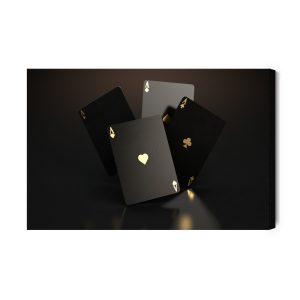 Peinture sur toile Cartes Avec Des Marques D'or – Image 2