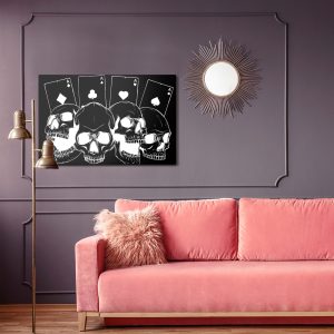 Peinture sur toile Crânes Sur Fond De Cartes – Image 4