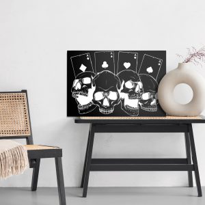 Peinture sur toile Crânes Sur Fond De Cartes – Image 6