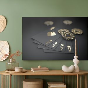 Peinture sur toile Cartes À Jouer Avec Jetons – Image 5