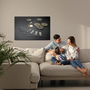 Peinture sur toile Cartes À Jouer Avec Jetons – Image 7