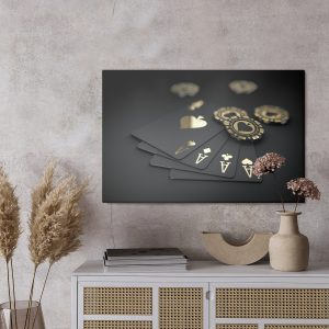 Peinture sur toile Cartes À Jouer Avec Jetons – Image 3