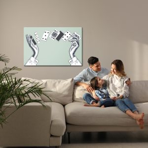 Peinture sur toile Mains Féminines Avec Des Cartes À Jouer – Image 7