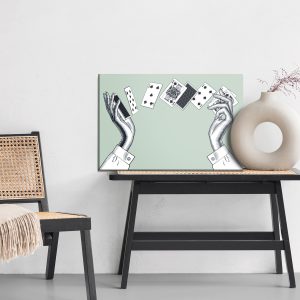 Peinture sur toile Mains Féminines Avec Des Cartes À Jouer – Image 6