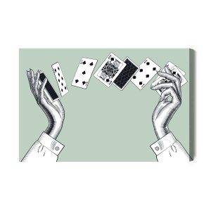 Peinture sur toile Mains Féminines Avec Des Cartes À Jouer – Image 2
