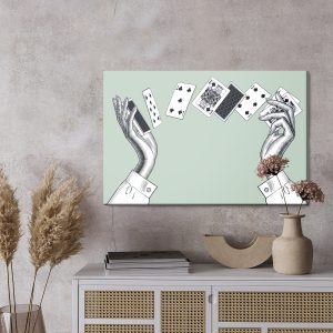 Peinture sur toile Mains Féminines Avec Des Cartes À Jouer – Image 3