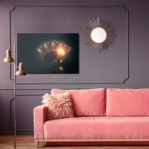 Peinture sur toile Cartes À Jouer Au Poker Noir – Image 4
