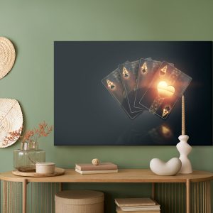 Peinture sur toile Cartes À Jouer Au Poker Noir – Image 5