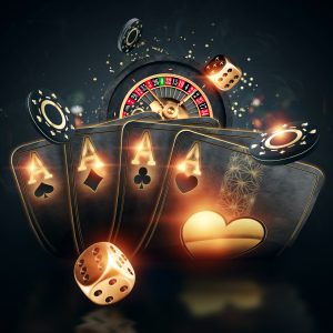 Peinture sur toile Cartes De Poker Noires – Image 1