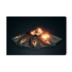 Peinture sur toile Cartes De Poker Noires – Image 2