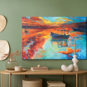 Peinture sur toile Bateaux Peints En Mer – Image 5